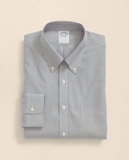 Stretch Supima Cotton Non-Iron Pinpoint Oxford Button-Down Collar, Candy Stripe Dress Shirt