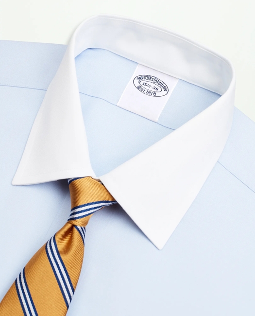 Stretch Supima Cotton Non-Iron Pinpoint Oxford Contrast Ainsley Collar Dress Shirt