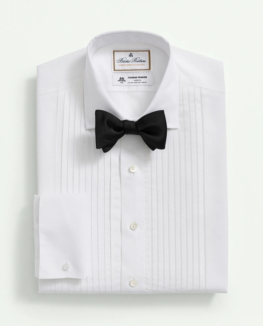 X Thomas Mason Cotton-Linen English Collar, Pleat Front Tuxedo Shirt