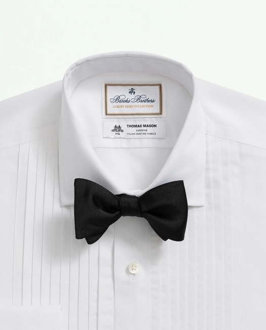 X Thomas Mason Cotton-Linen English Collar, Pleat Front Tuxedo Shirt