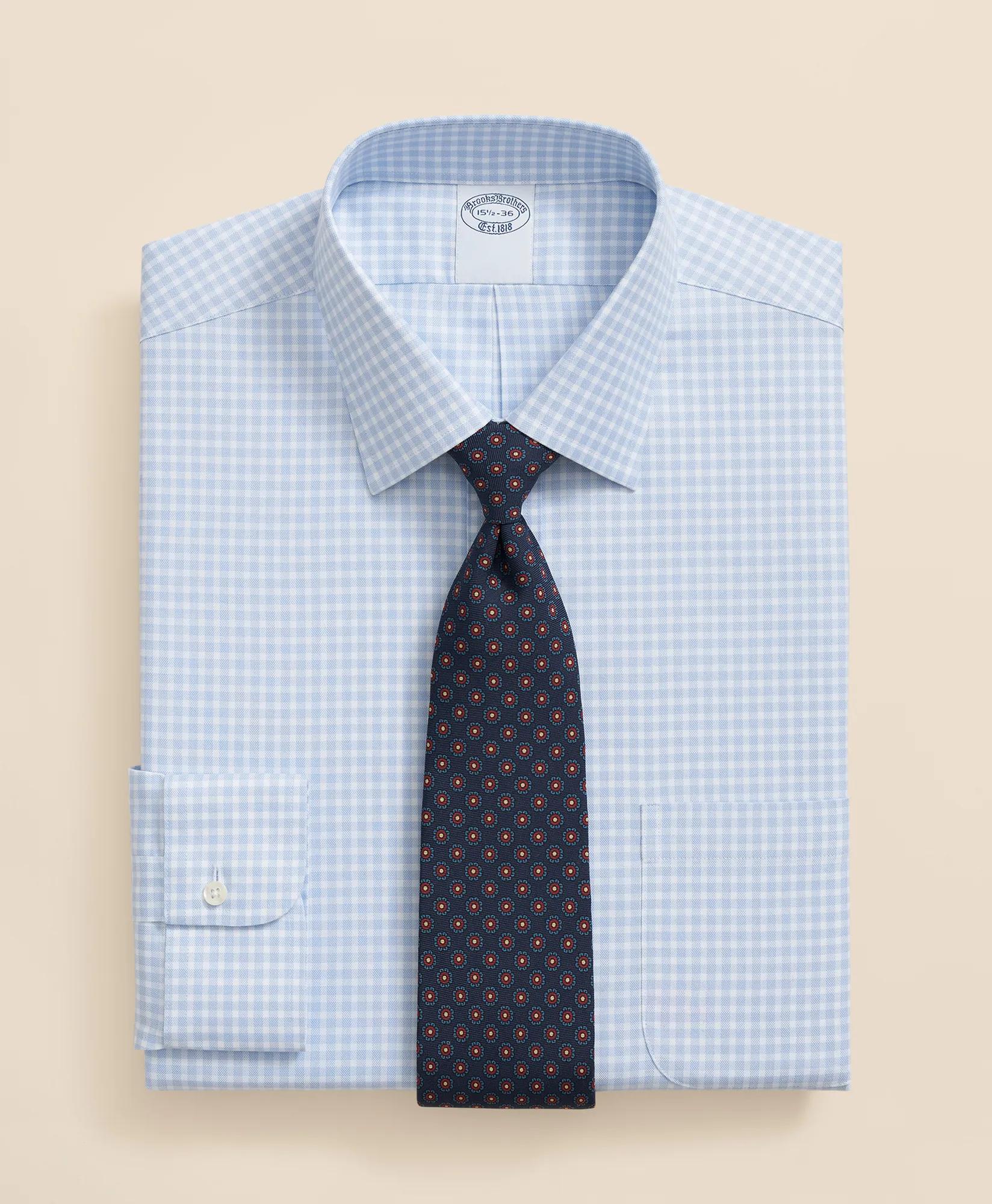 Explorer Collection Non-Iron Twill Ainsley Collar, Gingham Dress Shirt