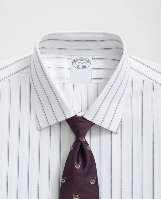 Stretch Supima Cotton Non-Iron Ainsley Collar, Double Striped Dress Shirt