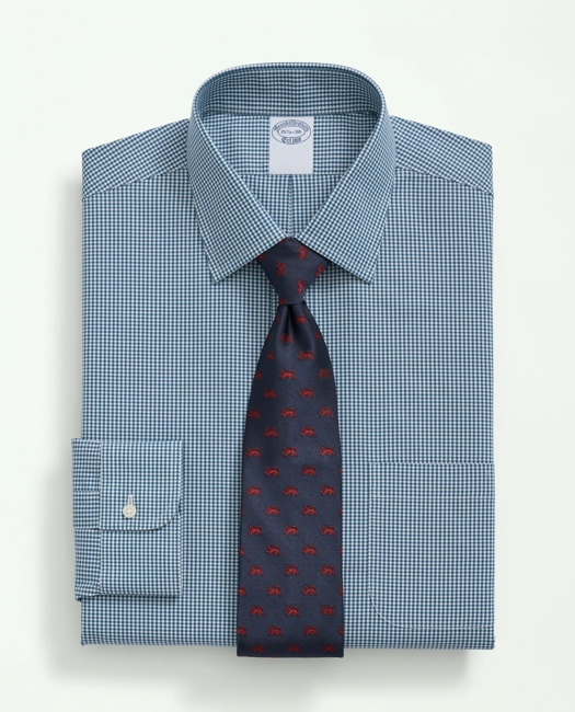 Stretch Supima Cotton Non-Iron Pinpoint Oxford Ainsley Collar, Gingham Dress Shirt