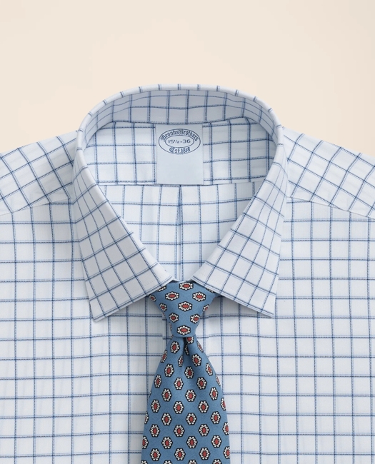 Explorer Collection Non-Iron Twill Ainsley Collar, Windowpane Dress Shirt