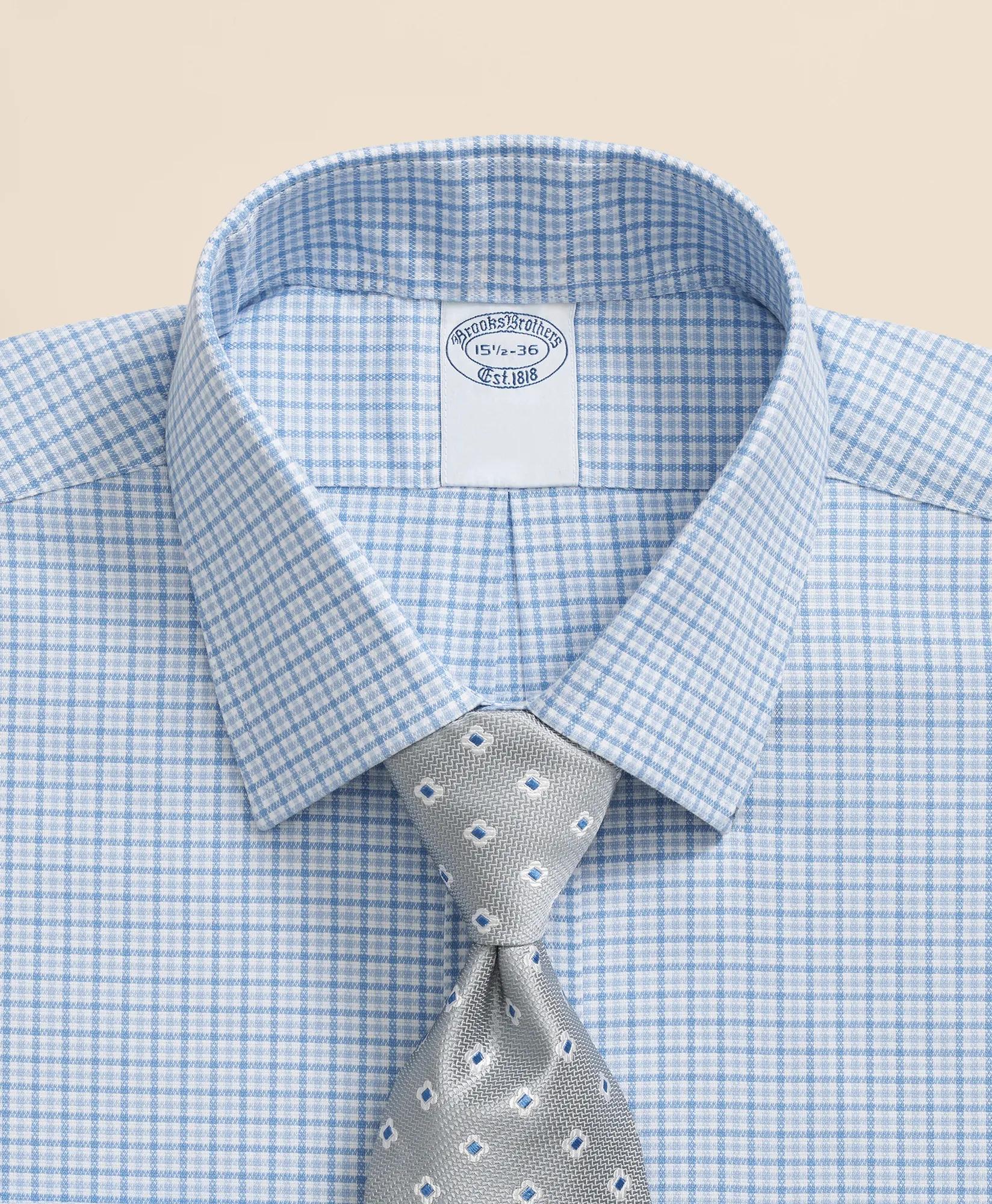 Stretch Supima Cotton Non-Iron Royal Oxford Ainsley Collar, Checked Dress Shirt