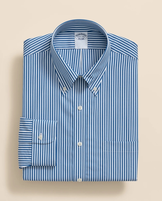 Pure Supima Cotton Regular-Finish Polo Button Down Collar, Candy Stripe Dress Shirt