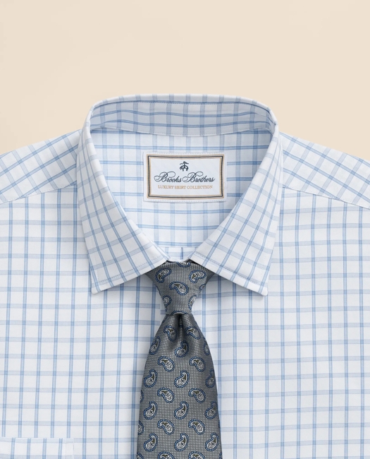 Egyptian Cotton Broadcloth Ainsley Collar, Windowpane Dress Shirt