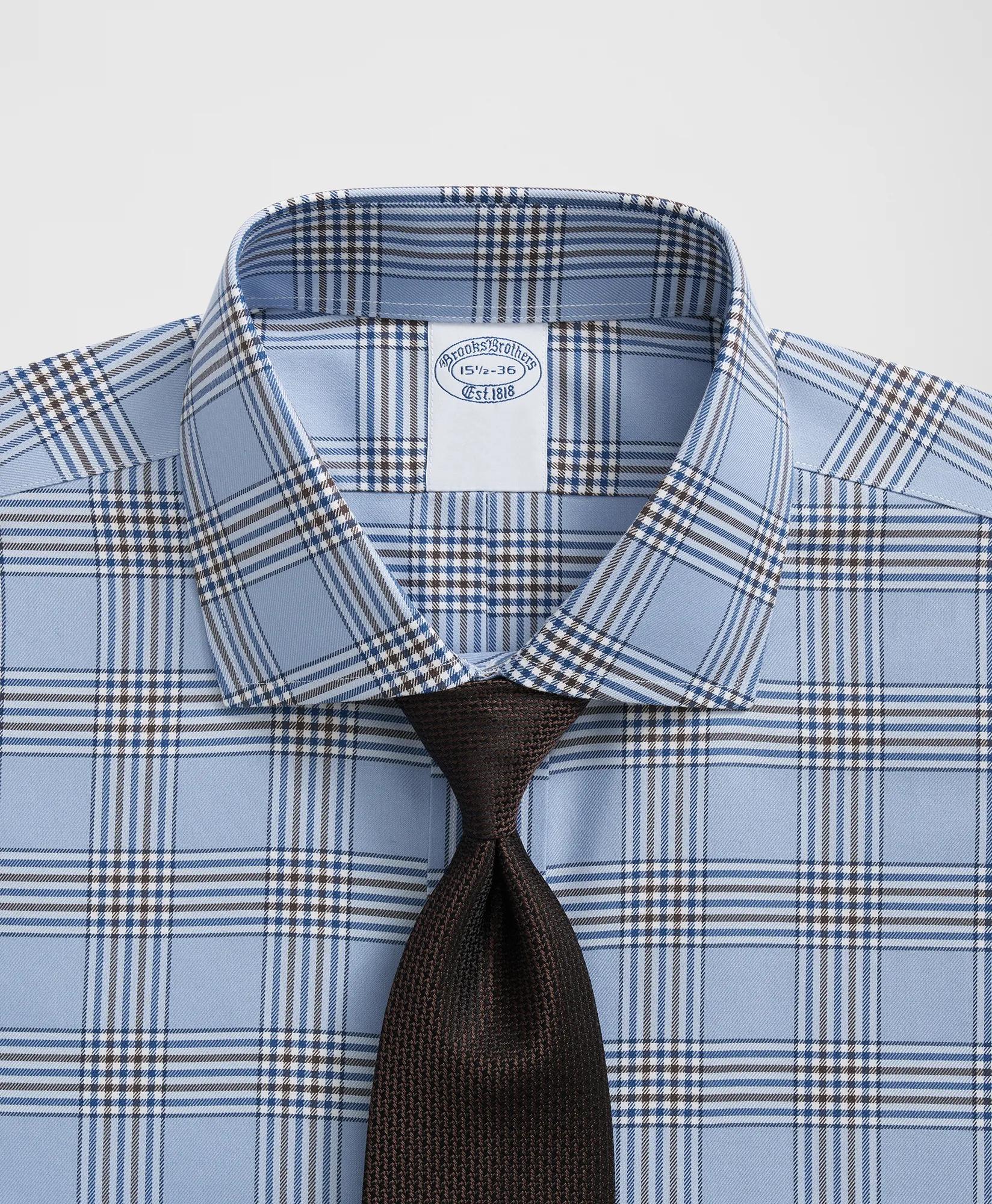 Stretch Supima Cotton Non-Iron English Spread Collar, Bold Plaid Dress Shirt