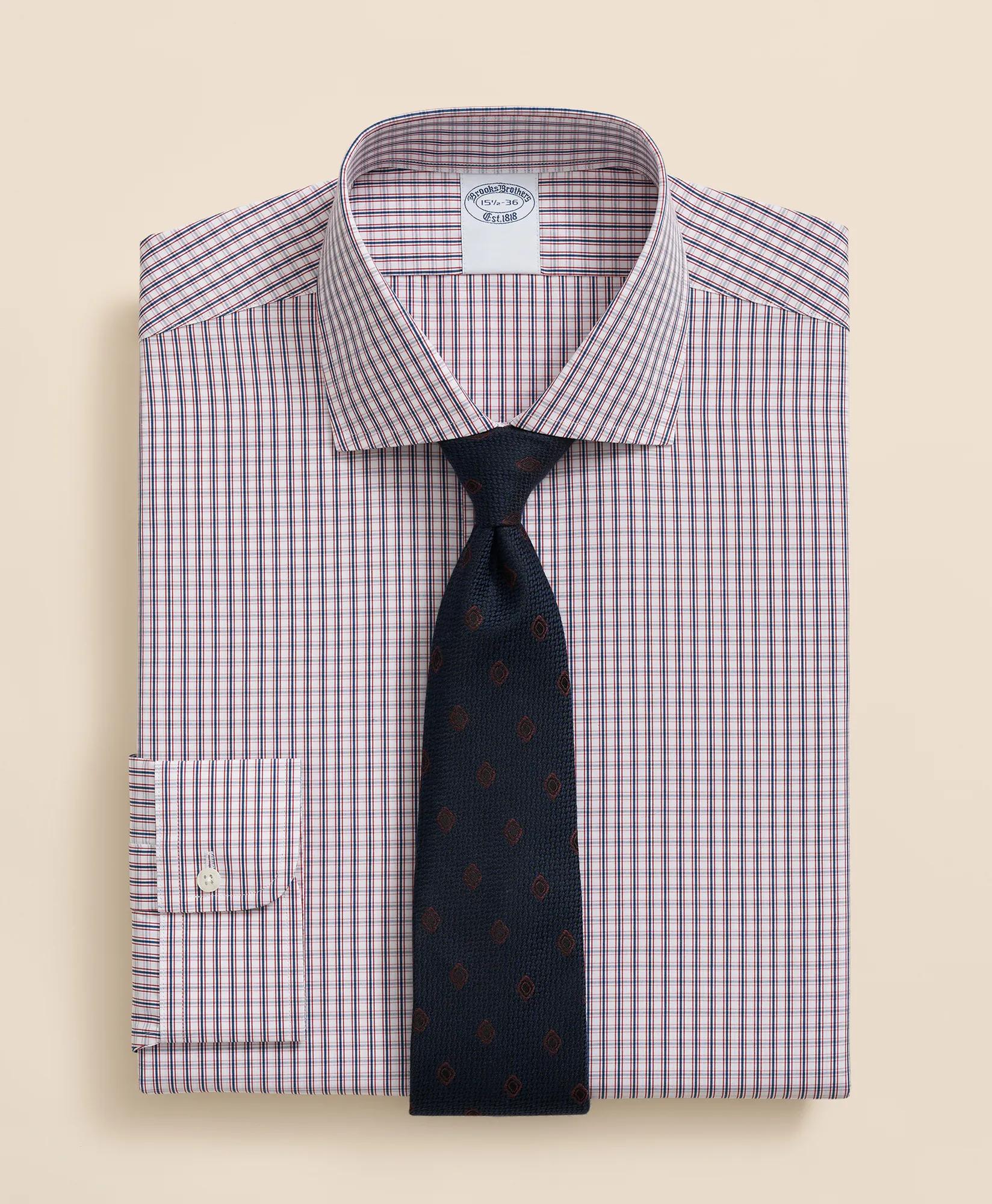 Pure Supima Cotton Regular-Finish English Spread Collar, Micro Check Dress Shirt
