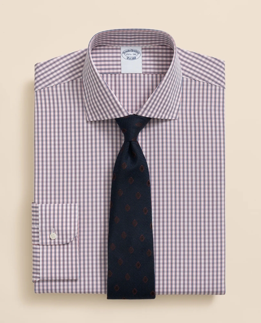 Pure Supima Cotton Regular-Finish English Spread Collar, Micro Check Dress Shirt