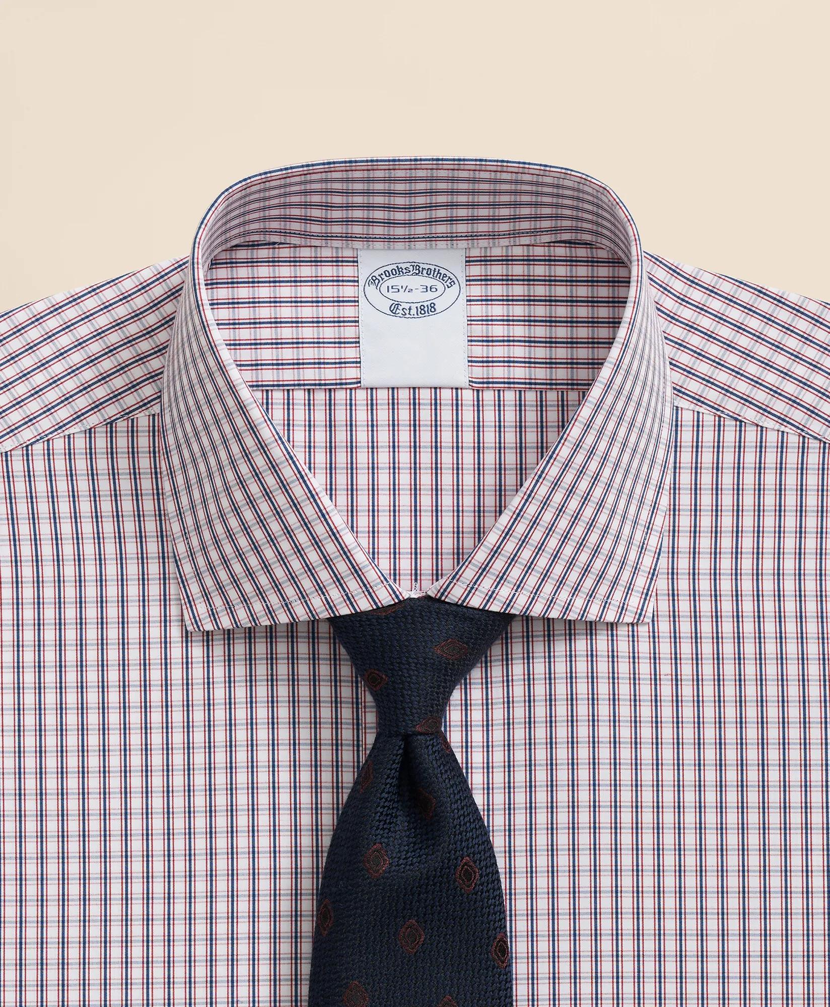 Pure Supima Cotton Regular-Finish English Spread Collar, Micro Check Dress Shirt