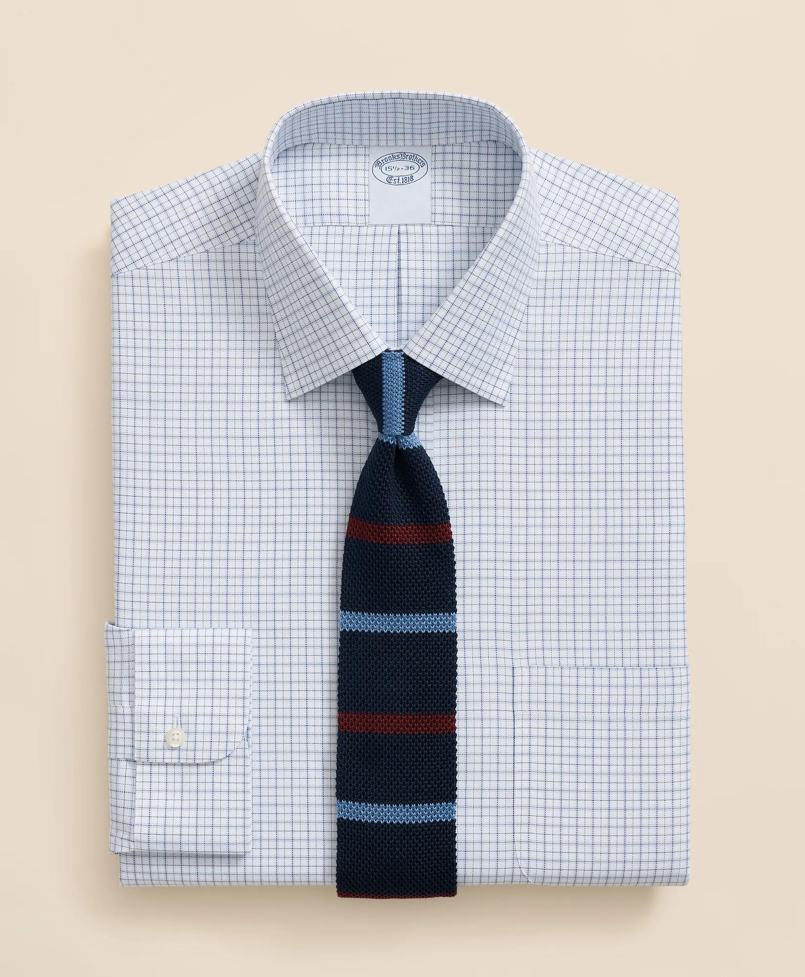 Explorer Collection Non-Iron Twill Ainsley Collar Windowpane, Dress Shirt
