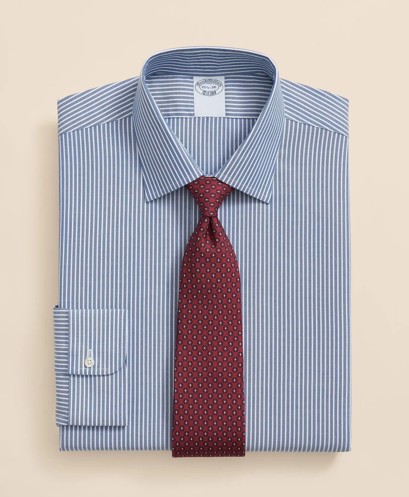 Explorer Collection Non-Iron Twill Ainley Collar Ground Stripe, Dress Shirt