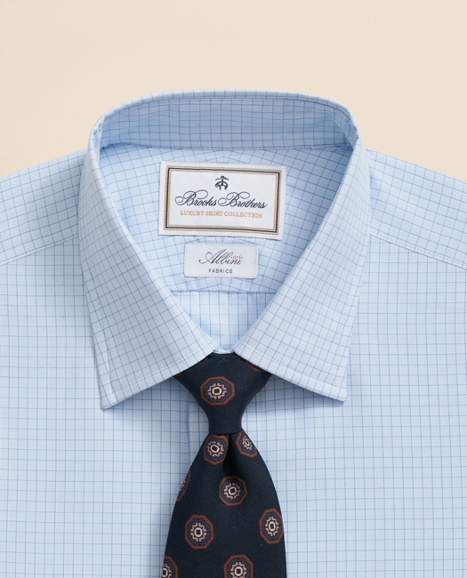 X Thomas Mason Cotton English Collar, Windowpane Dress Shirt