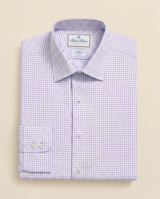X Thomas Mason Cotton English Collar, Windowpane Dress Shirt