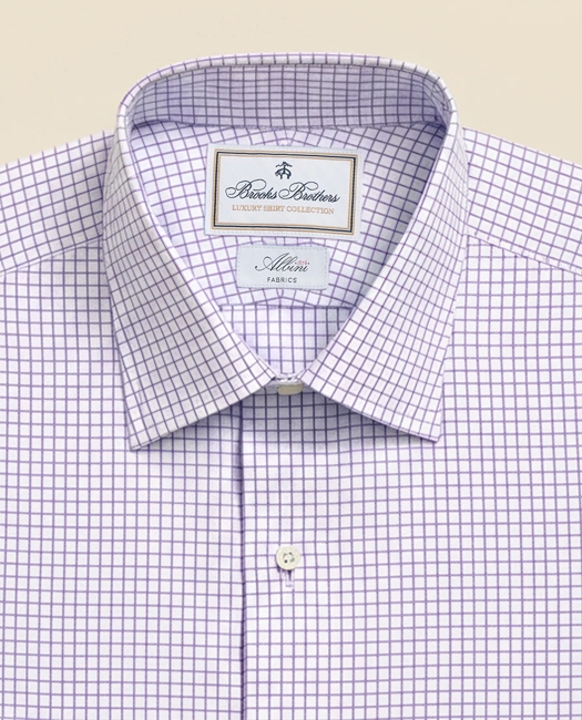 X Thomas Mason Cotton English Collar, Windowpane Dress Shirt