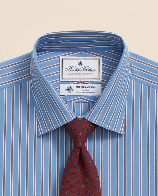 X Thomas Mason Cotton English Collar, Stripe Dress Shirt