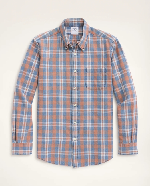 Regent Regular-Fit Oxford Sport Shirt, Plaid Weave