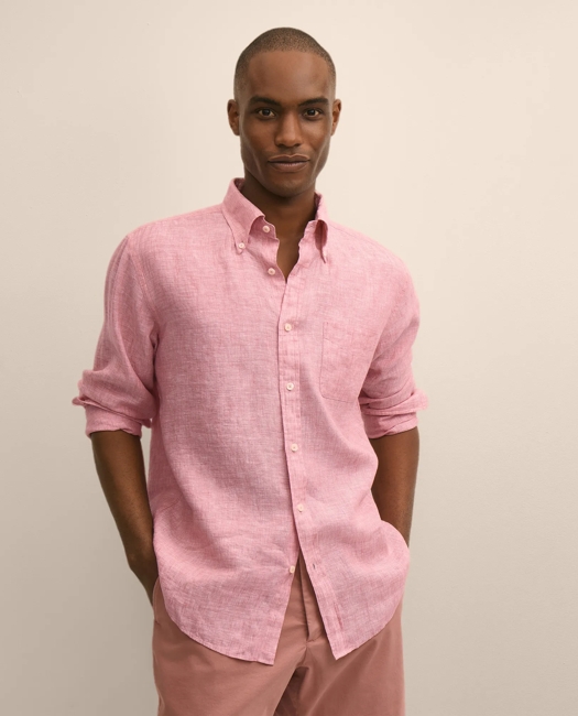 Irish Linen Sport Shirt - Rose
