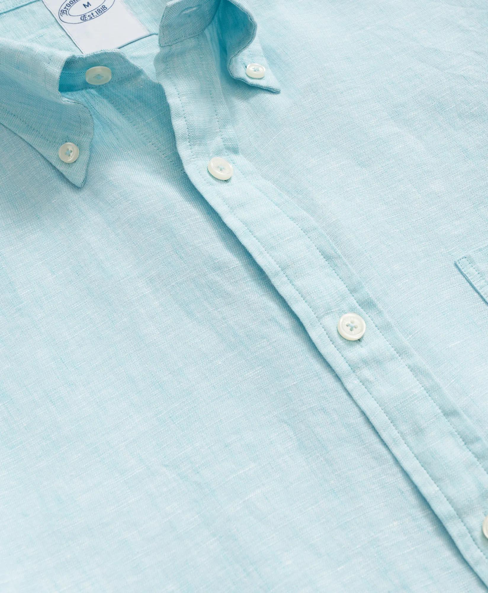 Irish Linen Short-Sleeve Sport Shirt - Bright Blue