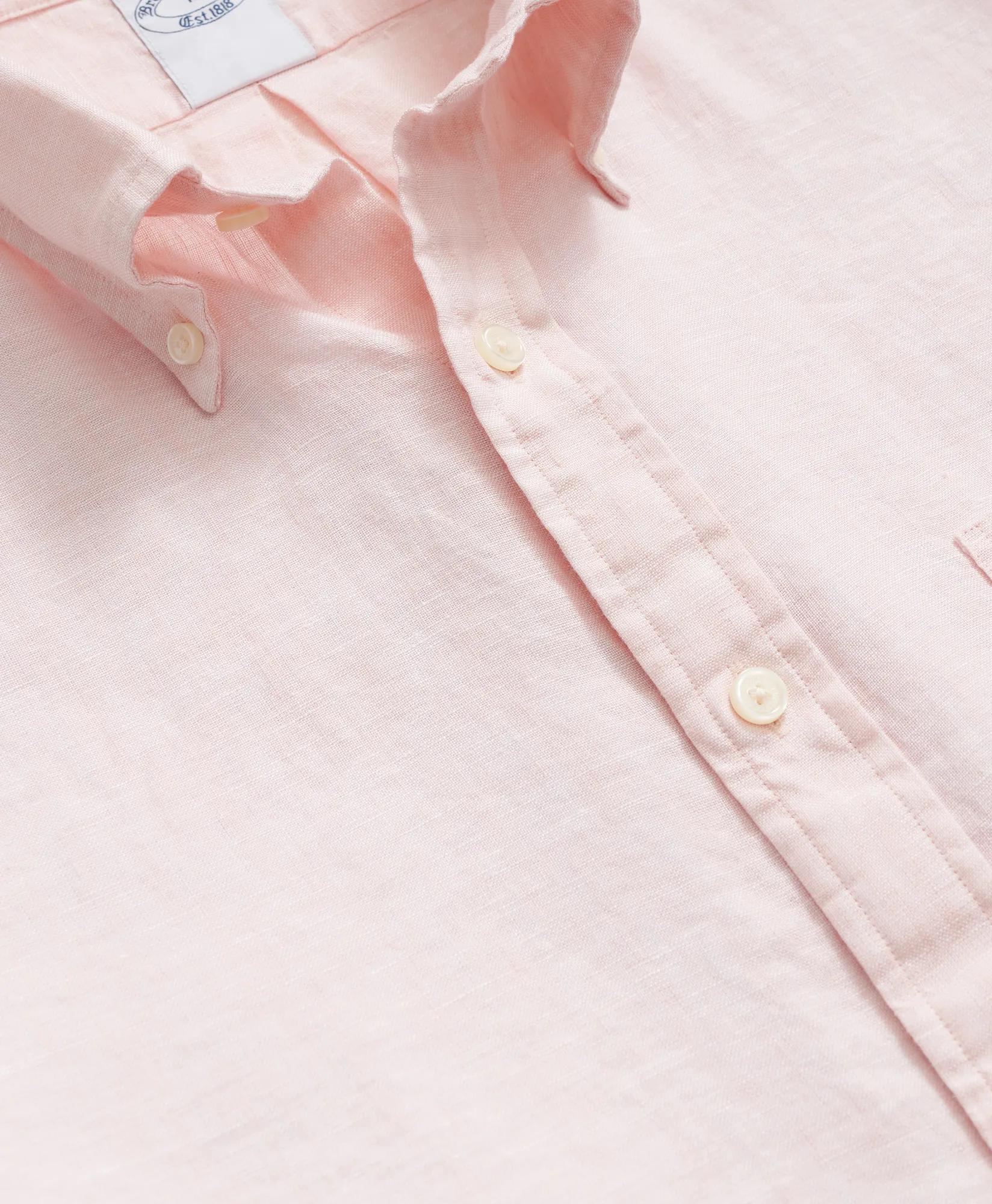 Irish Linen Short-Sleeve Sport Shirt - Light Orange