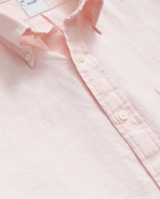 Irish Linen Short-Sleeve Sport Shirt - Light Orange