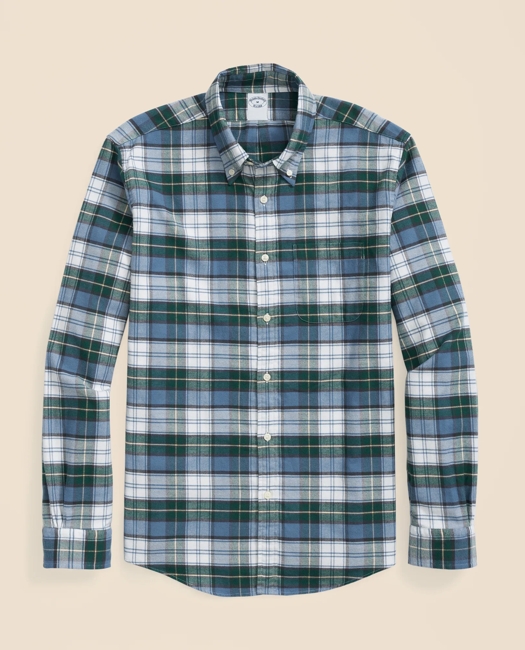 Portuguese Flannel Polo Button Down Collar, Tartan Shirt