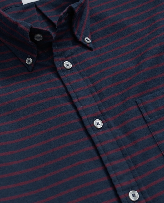 Portuguese Flannel Polo Button Down Collar, Striped Shirt