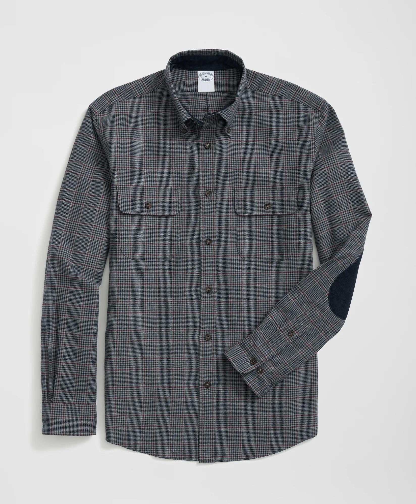 Men's Cotton Dobby Stripe Stand Collar Sport Shirt | Brooks