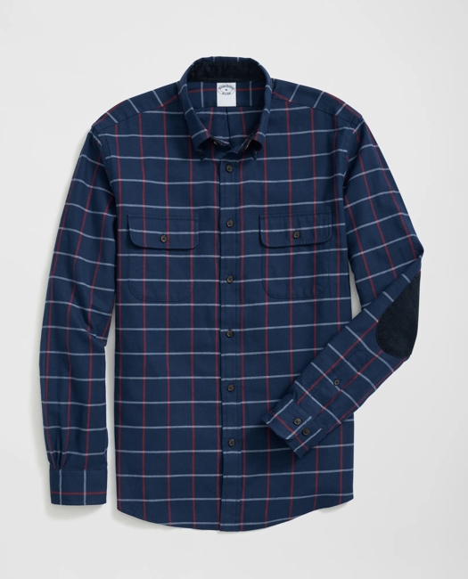 Cotton-Cashmere Sport Shirt in Windowpane Flannel