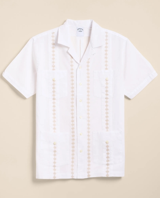 Cotton Guayabera Embroidered Short-Sleeve Shirt