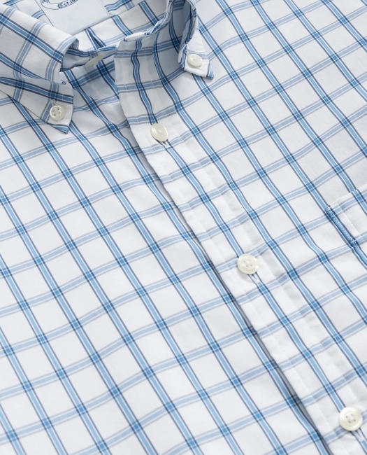 Performance Series Stretch Polo Button-Down Collar, Windowpane Sport Shirt
