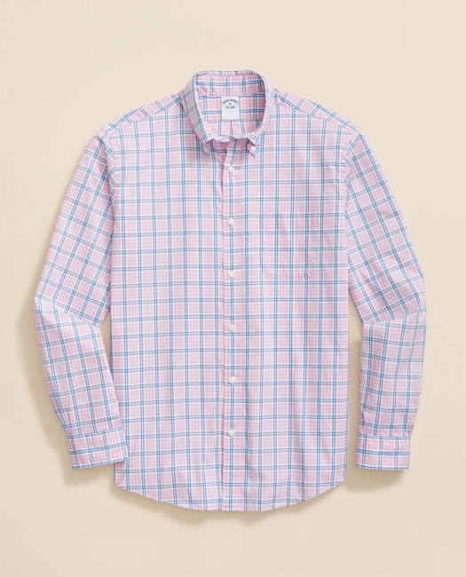 Performance Series Stretch Polo Button-Down Collar, Checked Sport Shirt