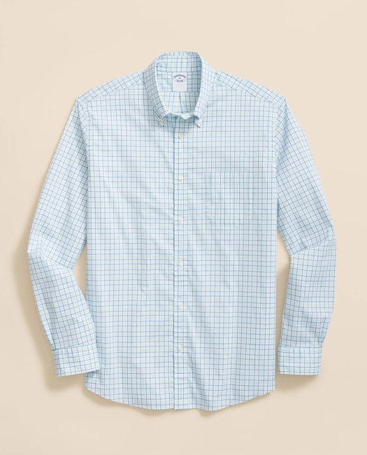 Performance Series Stretch Polo Button-Down Collar, Checked Sport Shirt