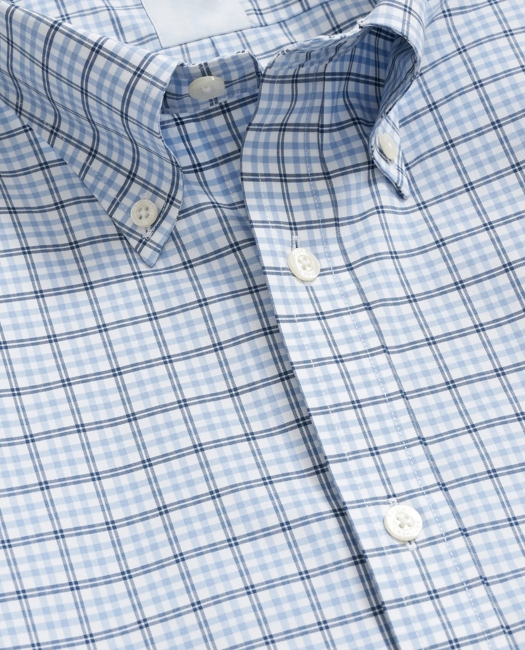 Stretch Cotton Non-Iron Polo Button Down Collar, Graph Check Shirt