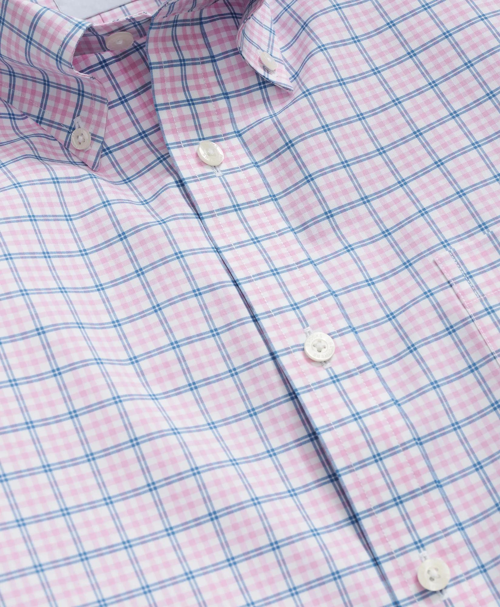 Stretch Cotton Non-Iron Polo Button Down Collar, Graph Check Shirt