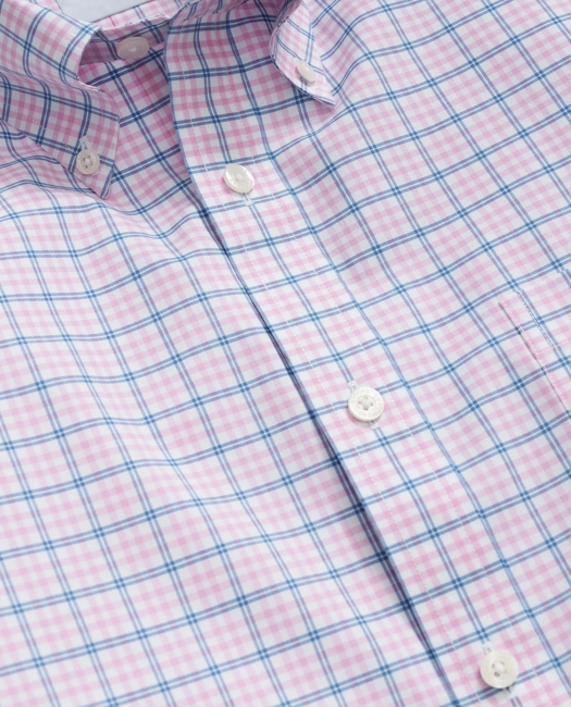 Stretch Cotton Non-Iron Polo Button Down Collar, Graph Check Shirt