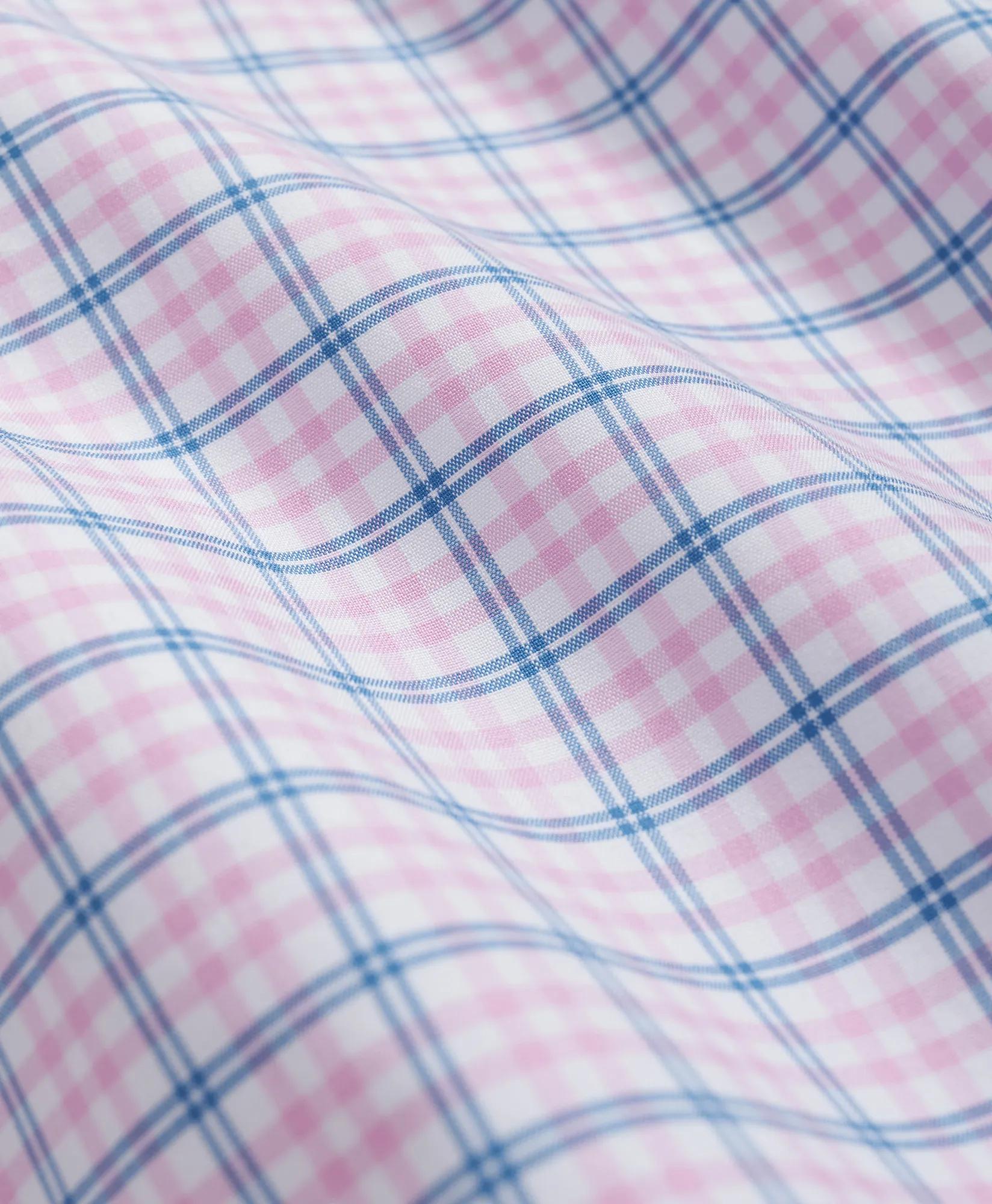 Stretch Cotton Non-Iron Polo Button Down Collar, Graph Check Shirt