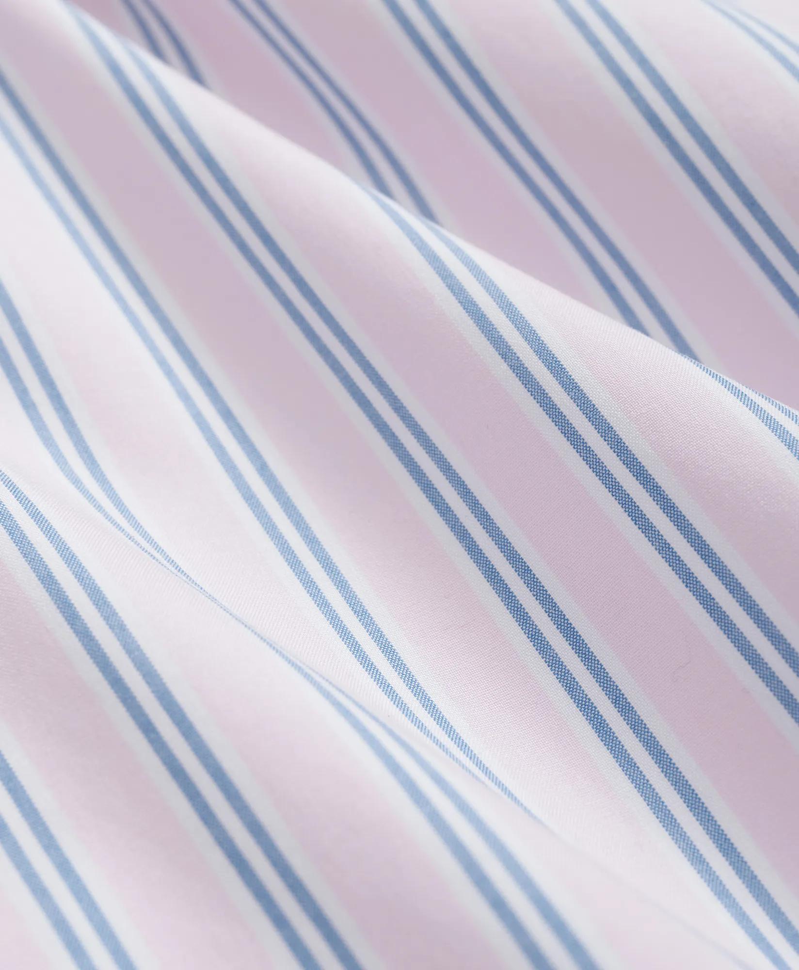 Stretch Cotton Non-Iron Polo Button Down Collar, Striped Shirt