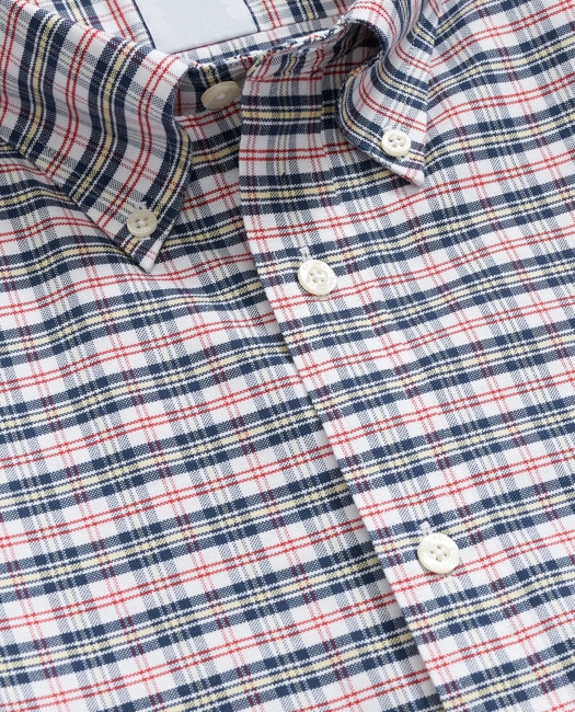 Stretch Non-Iron Oxford Button-Down Collar, Vintage Check Shirt