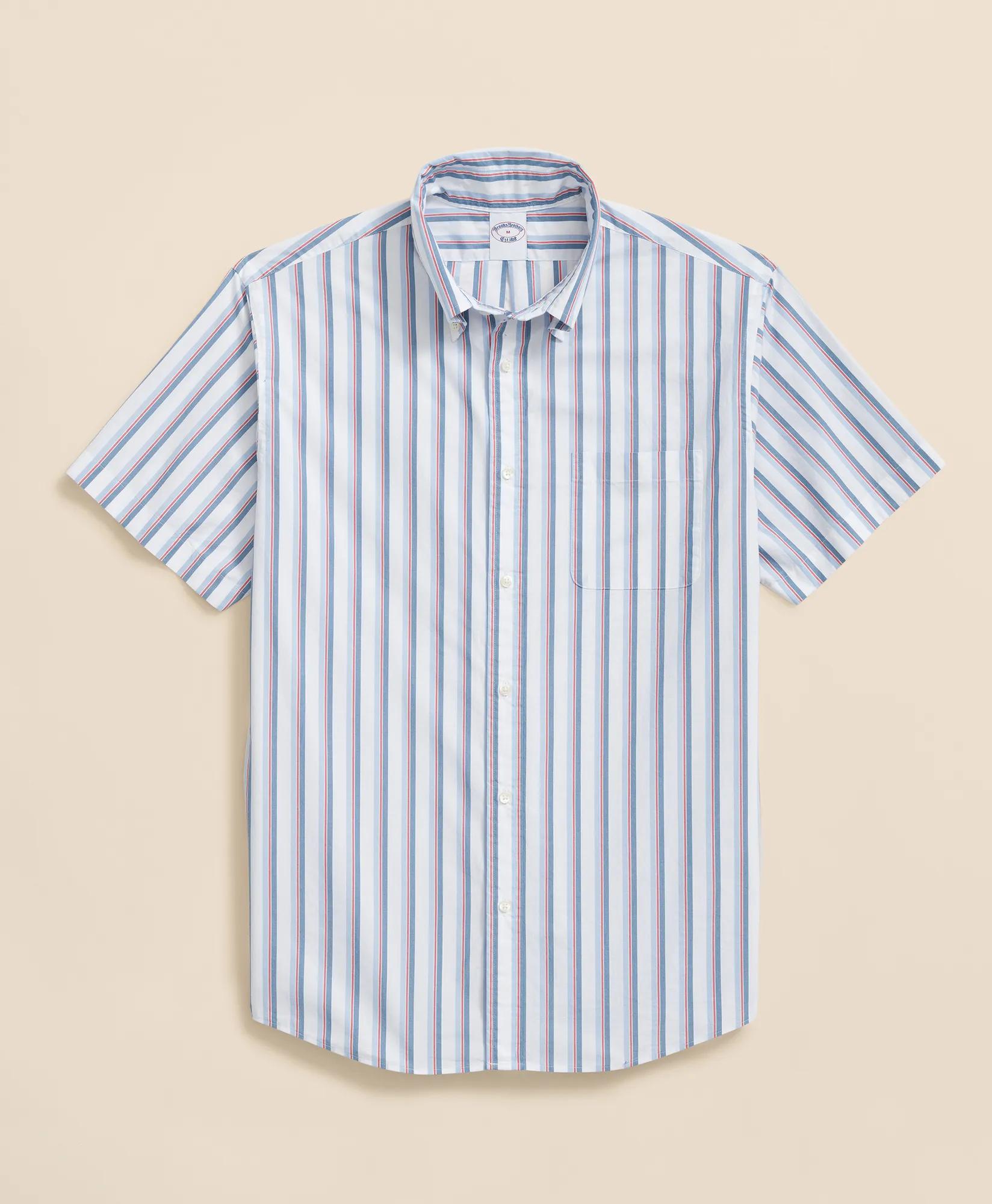 Friday Shirt, Poplin Short-Sleeve Ribbon Stripe