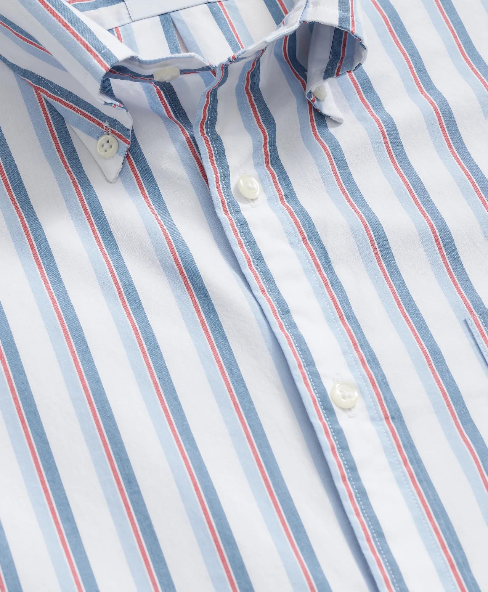 Friday Shirt, Poplin Short-Sleeve Ribbon Stripe