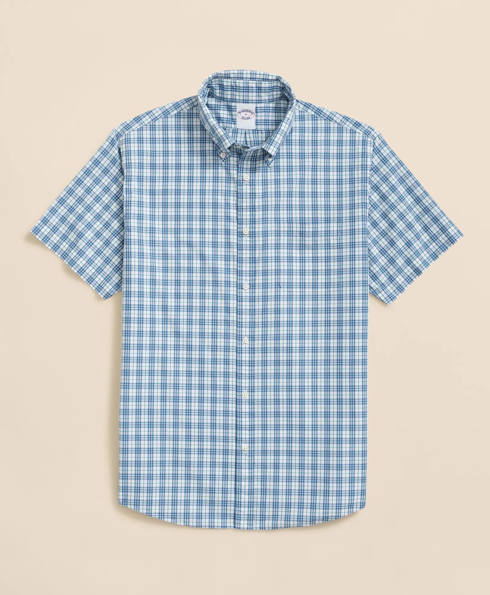 thumbnail image 2 of Poplin Neat Print & Gingham Check Plaid, Medium Blue, Medium 2 of 14
