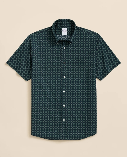 Friday Shirt, Poplin Short-Sleeve Medallion Print