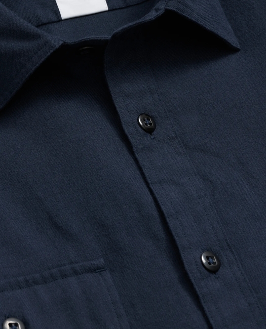 Cotton-Cashmere Flannel Military Sport Shirt