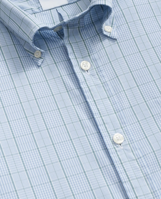 Performance Series Stretch Polo Button-Down Collar, Glen Plaid Sport Shirt