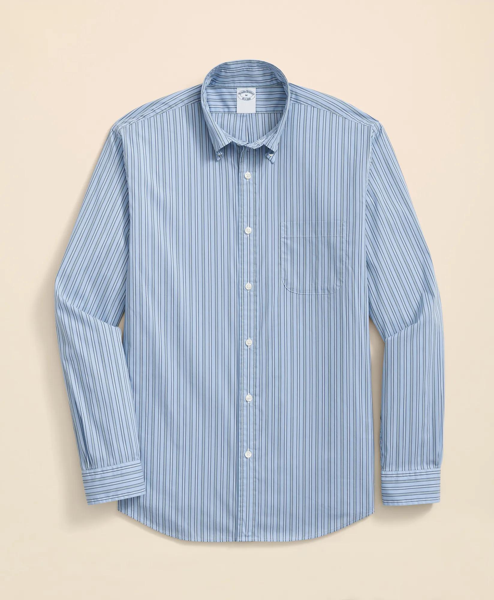 Performance Series Stretch Polo Button-Down Collar, Striped Sport Shirt
