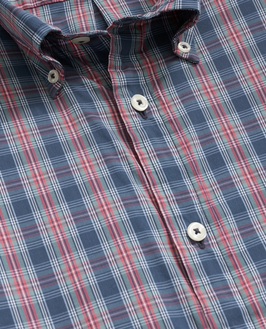 Performance Series Stretch Polo Button-Down Collar, Tartan Sport Shirt