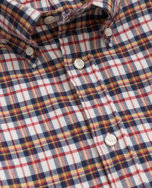 Portuguese Flannel Polo Button Down Collar, Multi-Check Shirt