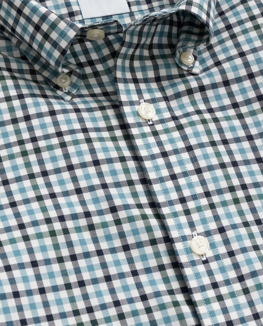 Stretch Supima Cotton Non-Iron Twill Polo Button Down, Check Sport Shirt